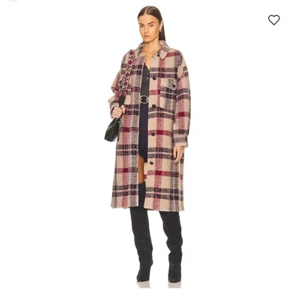 ISABEL MARANT ÉTOILE Jackets & Blazers - ISABEL MARANT ÉTOILE Fontizi Long Shirt Jacket In Plaid Print